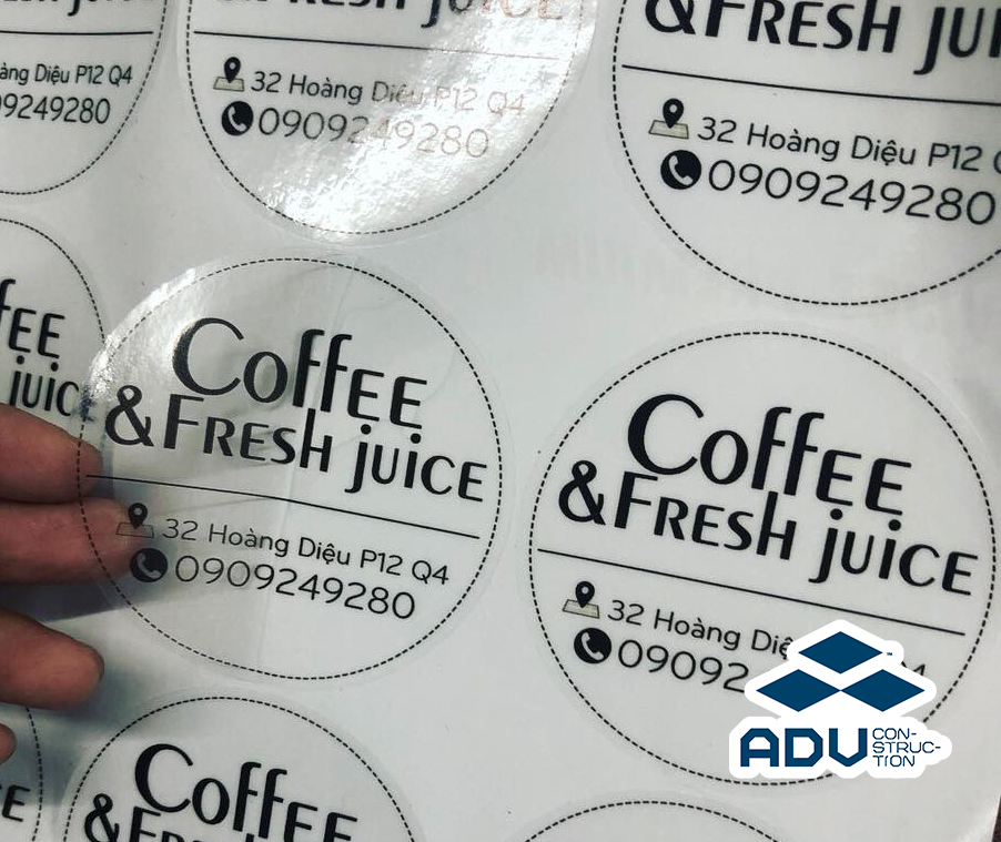 In tem nhãn quận 12 với decal trong