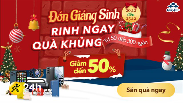Banner giảm giá mừng ngày giáng sinh