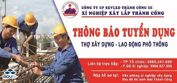 Banner tuyển dụng công nhân lao động phổ thông