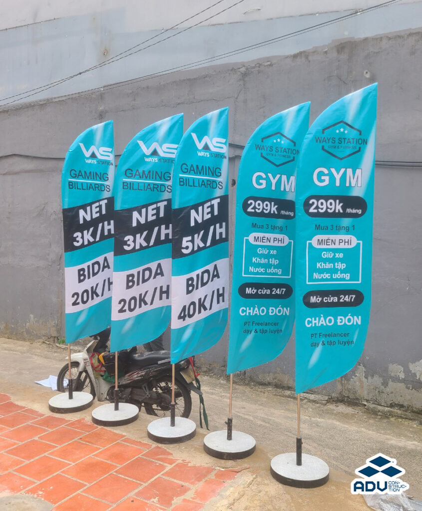 Cờ phướn quảng cáo cho phòng tập gym