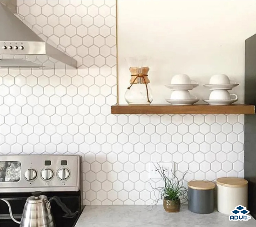 Decal dán bếp hoa văn tổ ong
