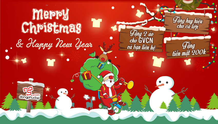 Mẫu băng rôn giáng sinh đẹp, ấn tượng