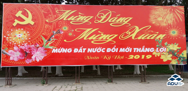 Thiết kế bandroll mừng đảng mừng xuân đẹp