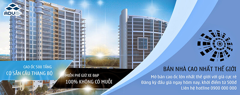 Thiết kế banner bất động sản đơn giản, hiệu quả