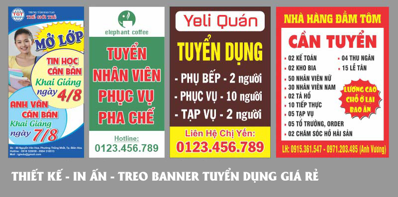 In băng rôn tuyển dụng giá rẻ, sắc nét