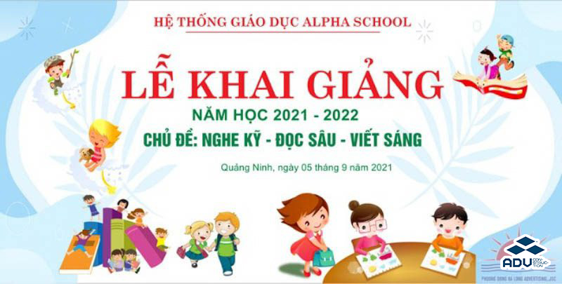 Mẫu thiết kế  băng rôn lễ khai giảng