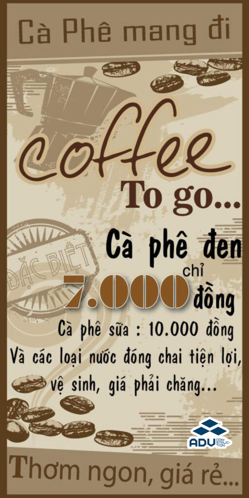 Mẫu standee quán cà phê kiểu vintage