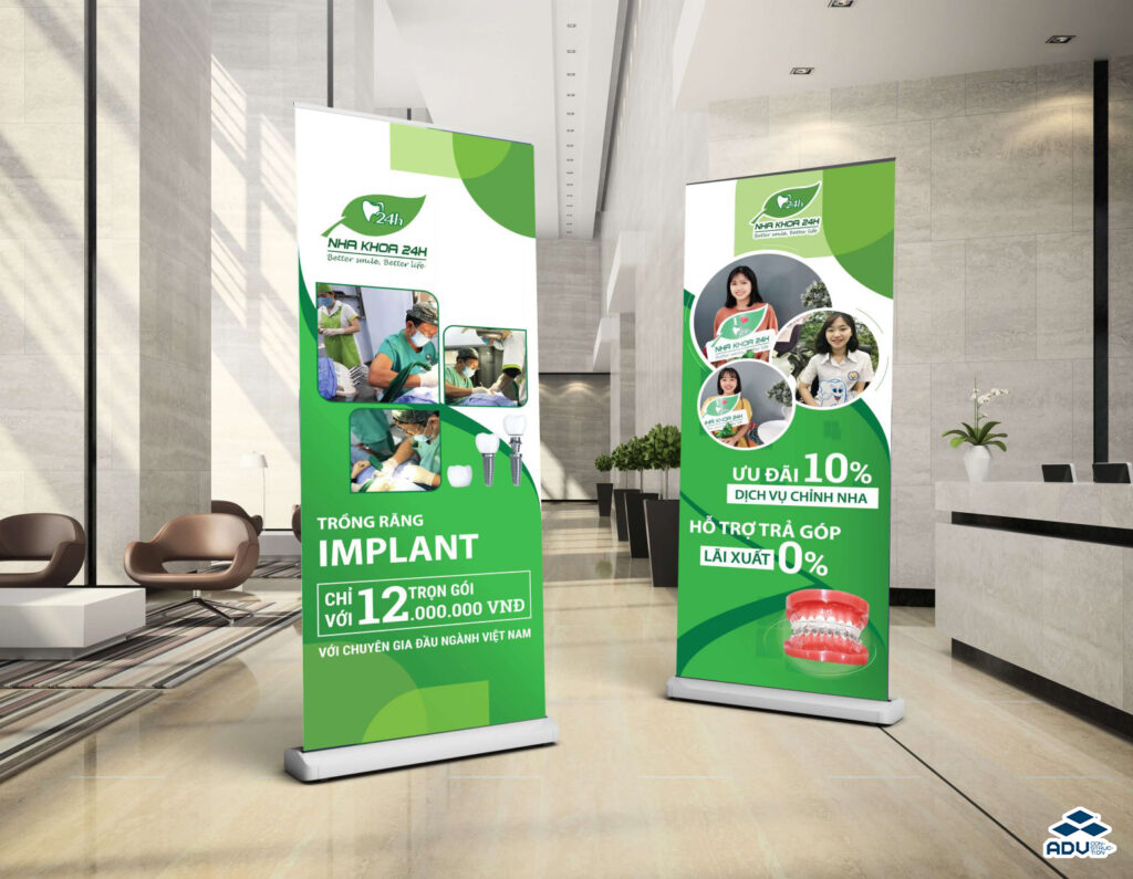 Bản thiết kế standee và chân dựng