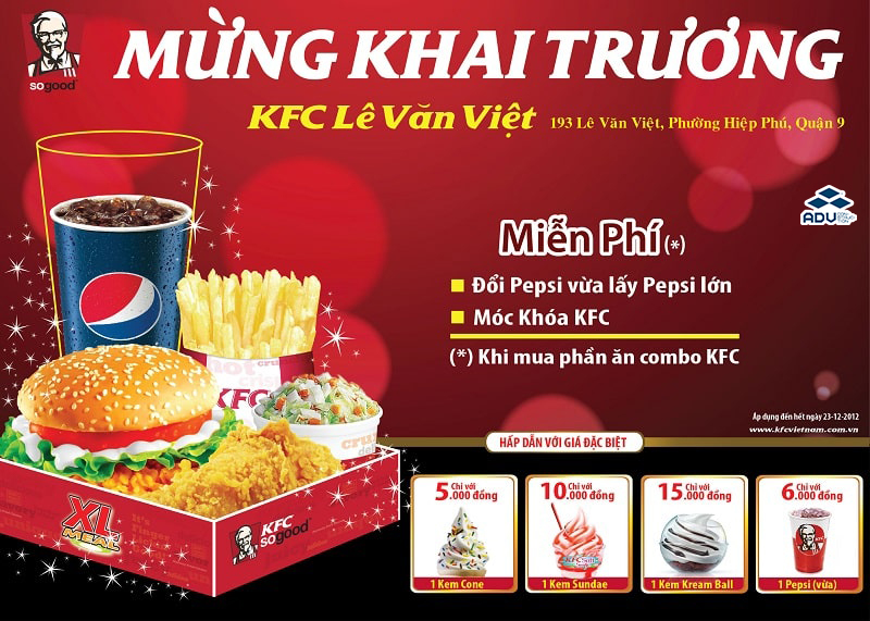 Banner khai trương cửa hàng KFC