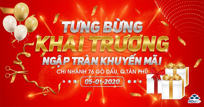 Mẫu banner khai trương đẹp