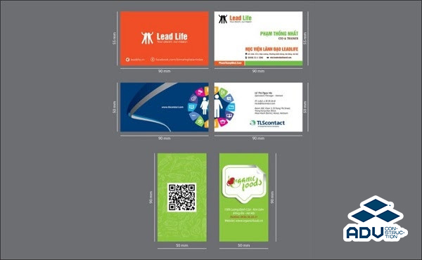 Kích thước tiêu chuẩn của name card trong Adobe Illustrator (AI), Corel Draw