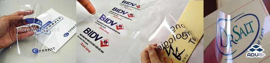Tem decal trong, decal nhựa