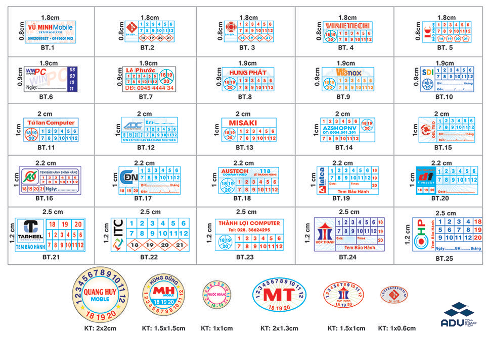 Tem decal vỡ, bảo hành, niêm phong (tem bể)