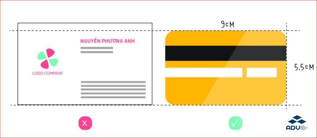 Kích thước card visit phổ biến