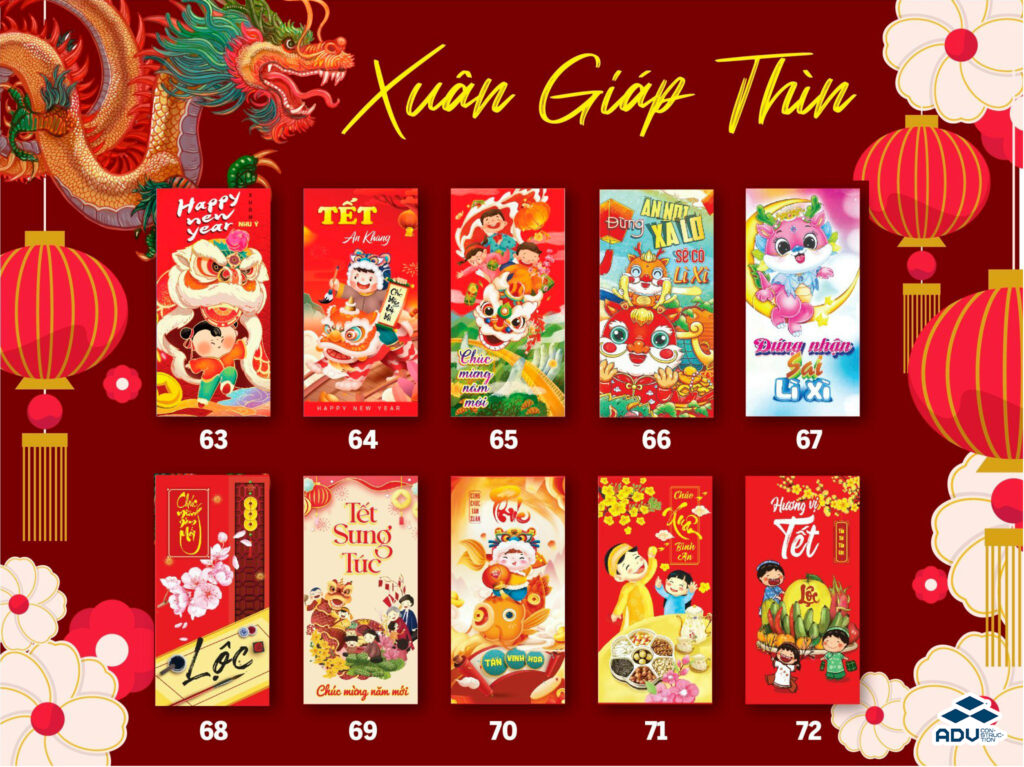Mẫu bao lì đẹp xuân Giáp Thìn 