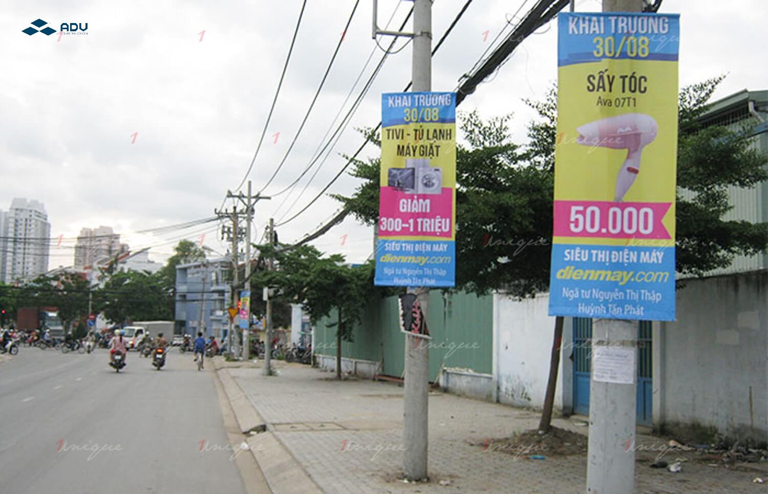 Banner in chất liệu poly