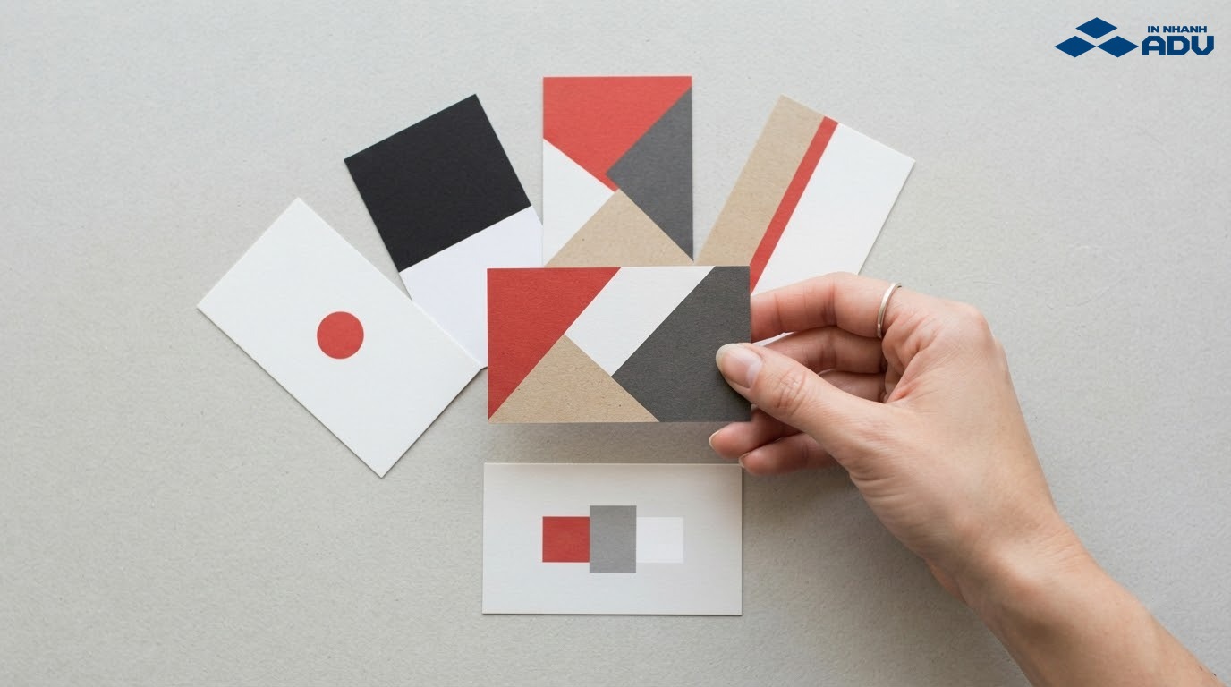 Các mẫu name card có bố cục màu sắc và khoảng trắng cân đối