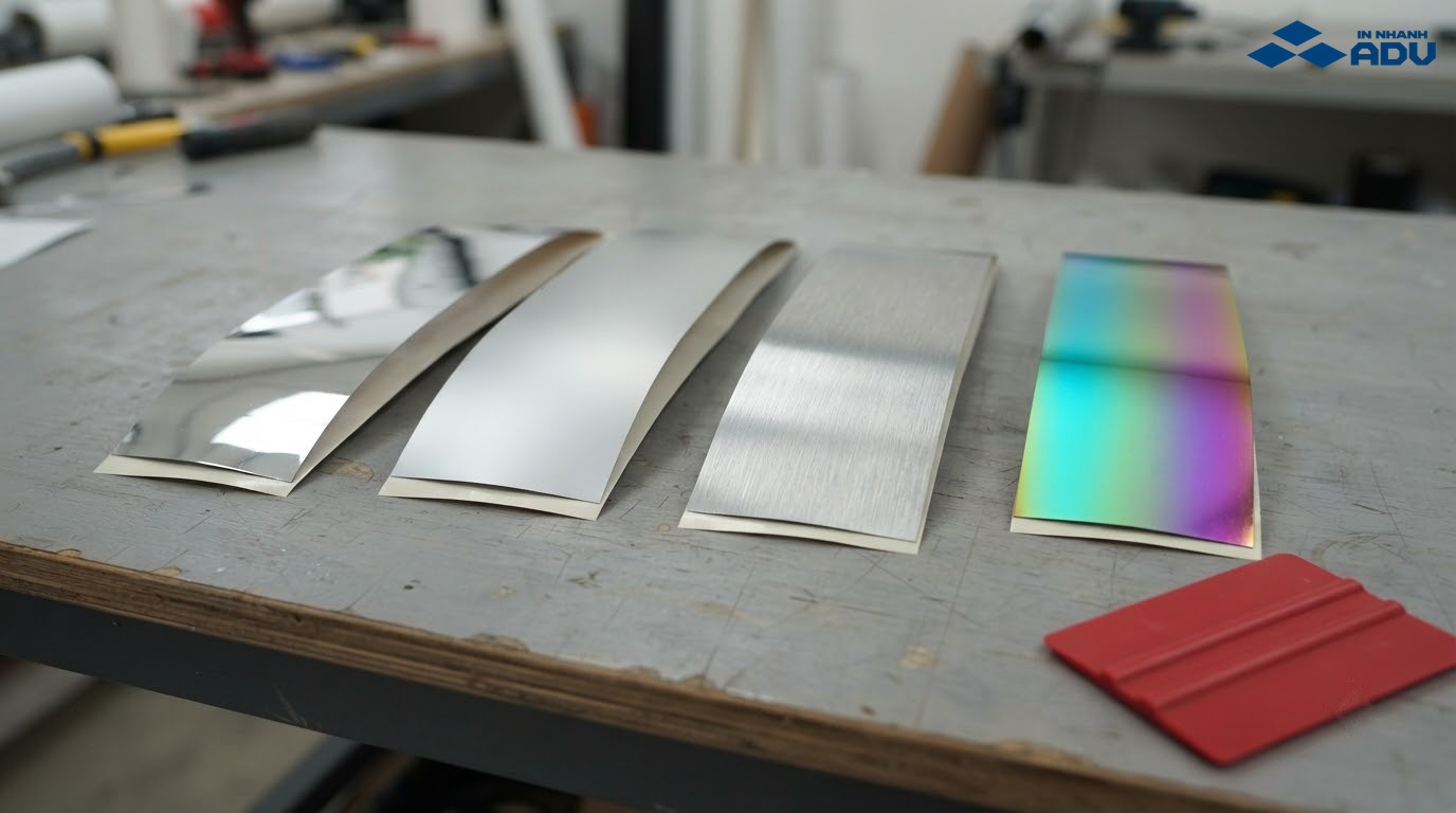 Các mẫu decal chrome bóng gương, satin, phay xước và đổi màu