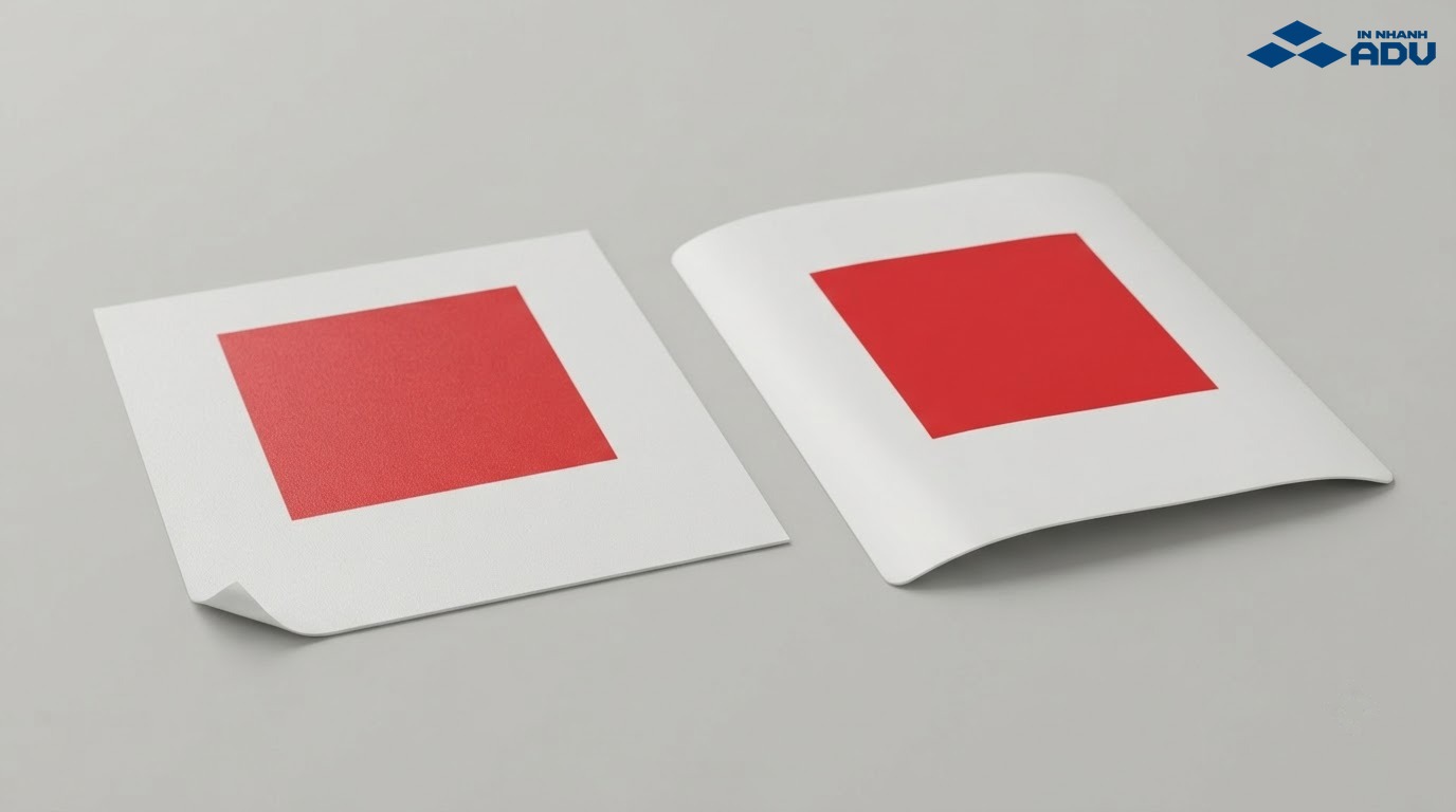 Bản PP phẳng và decal nhựa sữa dẻo đang được thử trên bề mặt cong