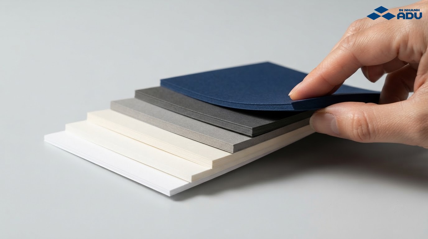 Các mẫu giấy mỹ thuật khác nhau về độ dày và màu sắc
