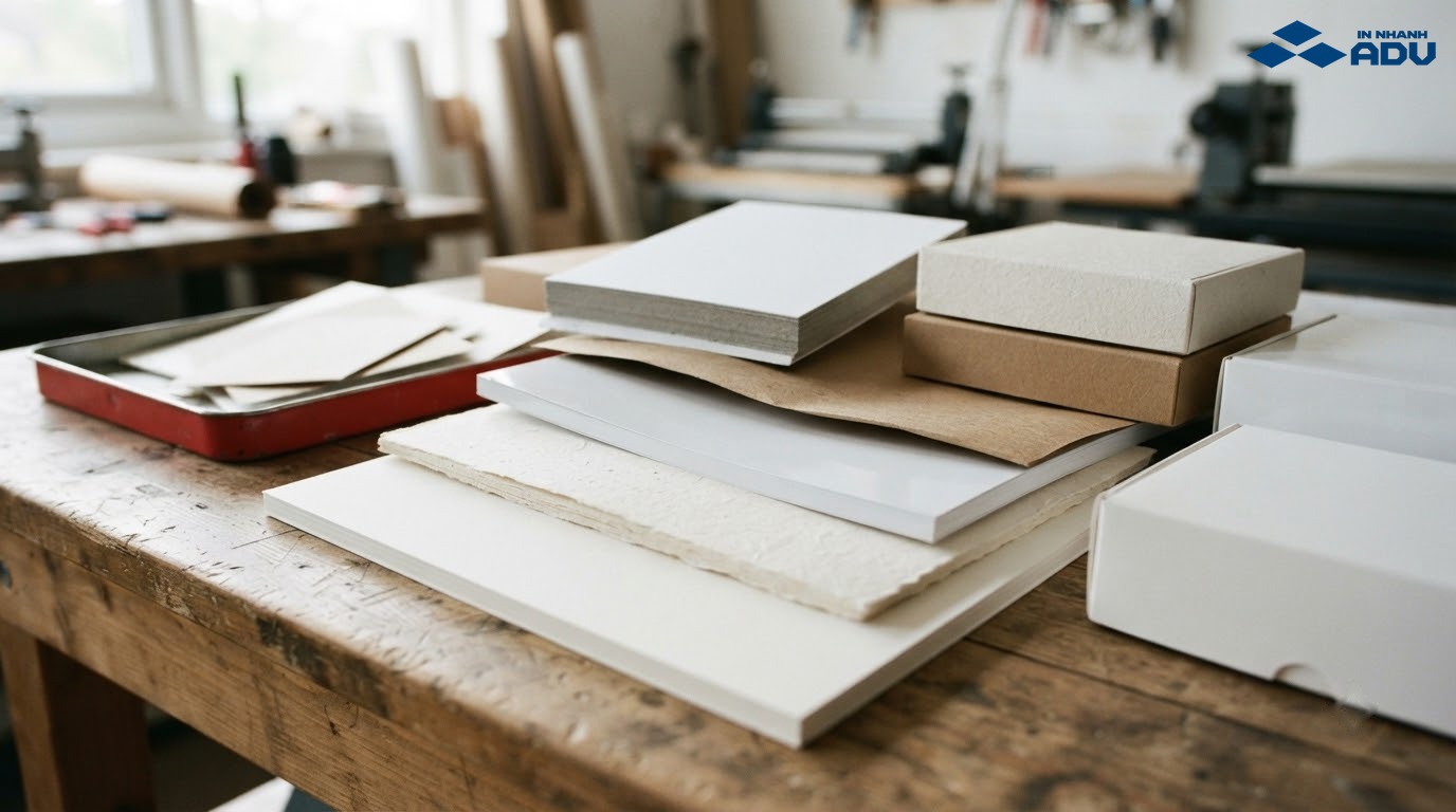 Các mẫu giấy Ivory Duplex Kraft và giấy mỹ thuật làm bao bì