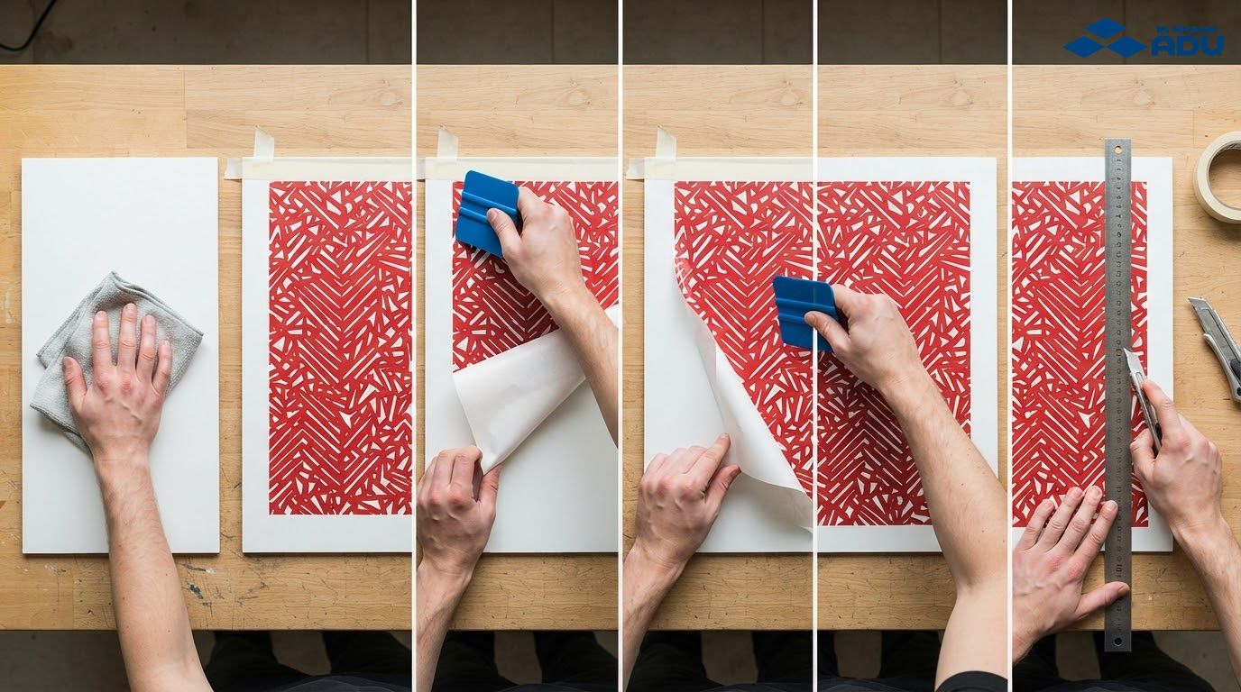 Các thao tác vệ sinh, căn chỉnh, gạt decal và cắt mép formex