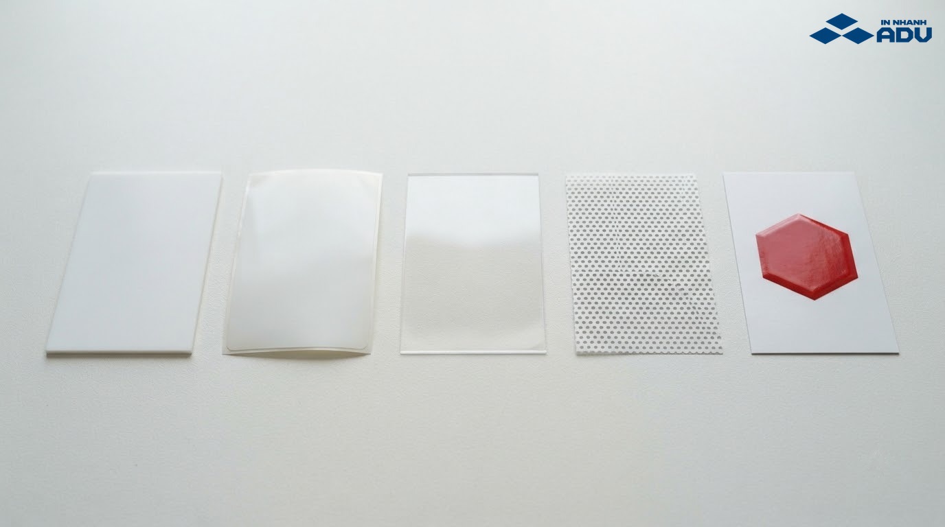 Các mẫu decal PP, sữa, trong, lưới và UV