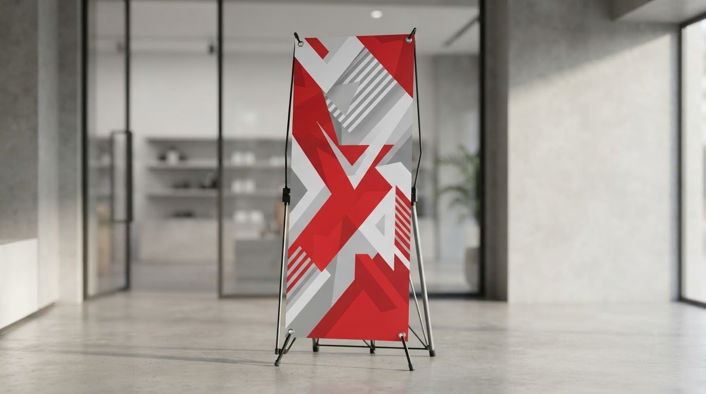 Standee chữ X 60x160 cm trưng bày poster quảng cáo tại điểm bán