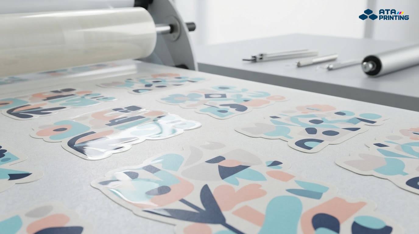 Sticker cute với bề mặt cán bóng và cán mờ sau gia công