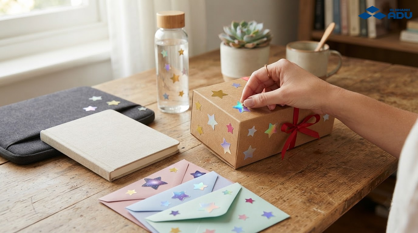 Sticker ngôi sao trang trí sổ tay, hộp quà và đồ dùng cá nhân