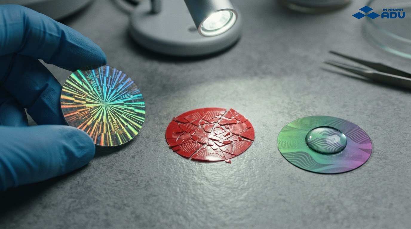 Mẫu tem hologram đổi màu và tem vỡ dùng niêm phong sản phẩm