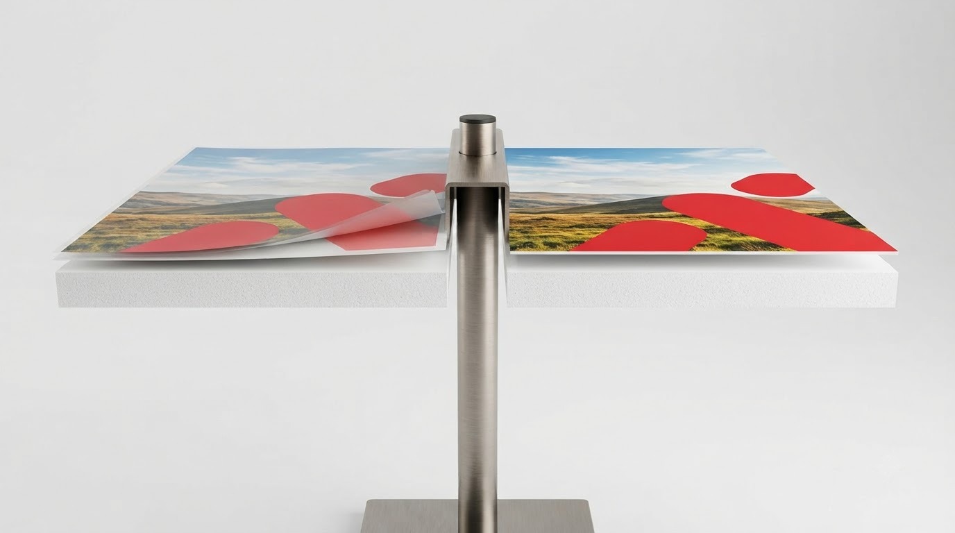 Tấm PP cán màng bồi formex và tấm formex in UV cho khung standee