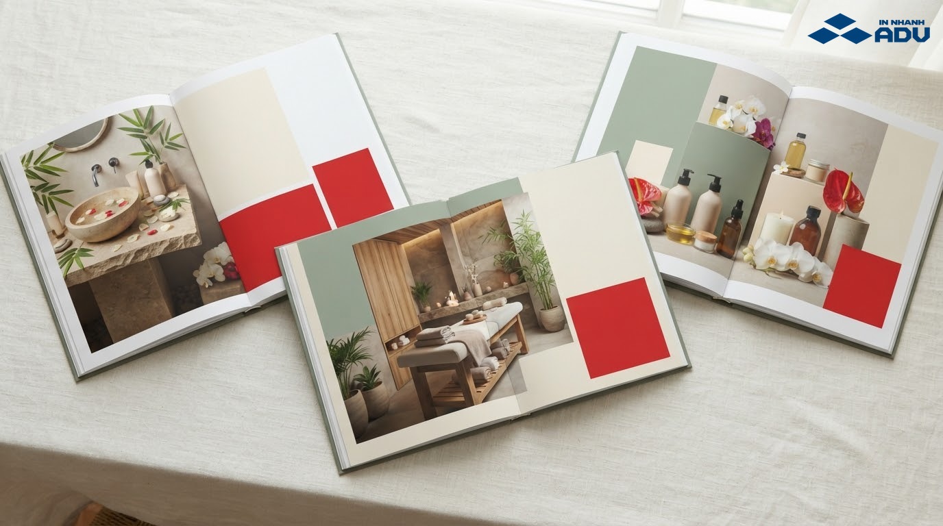 Bộ sưu tập catalogue spa tối giản, hữu cơ, cao cấp và trị liệu