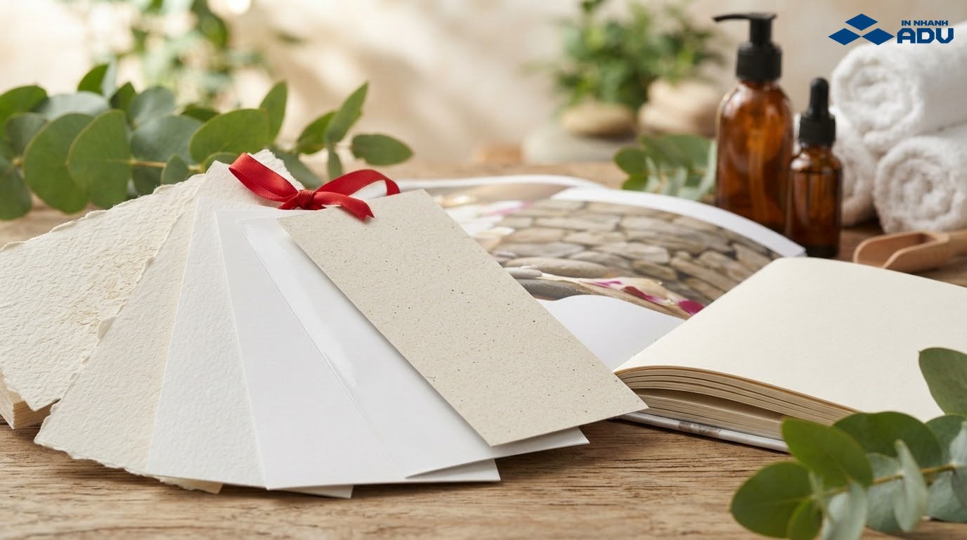 Các loại giấy couche và giấy mỹ thuật dùng in catalogue spa
