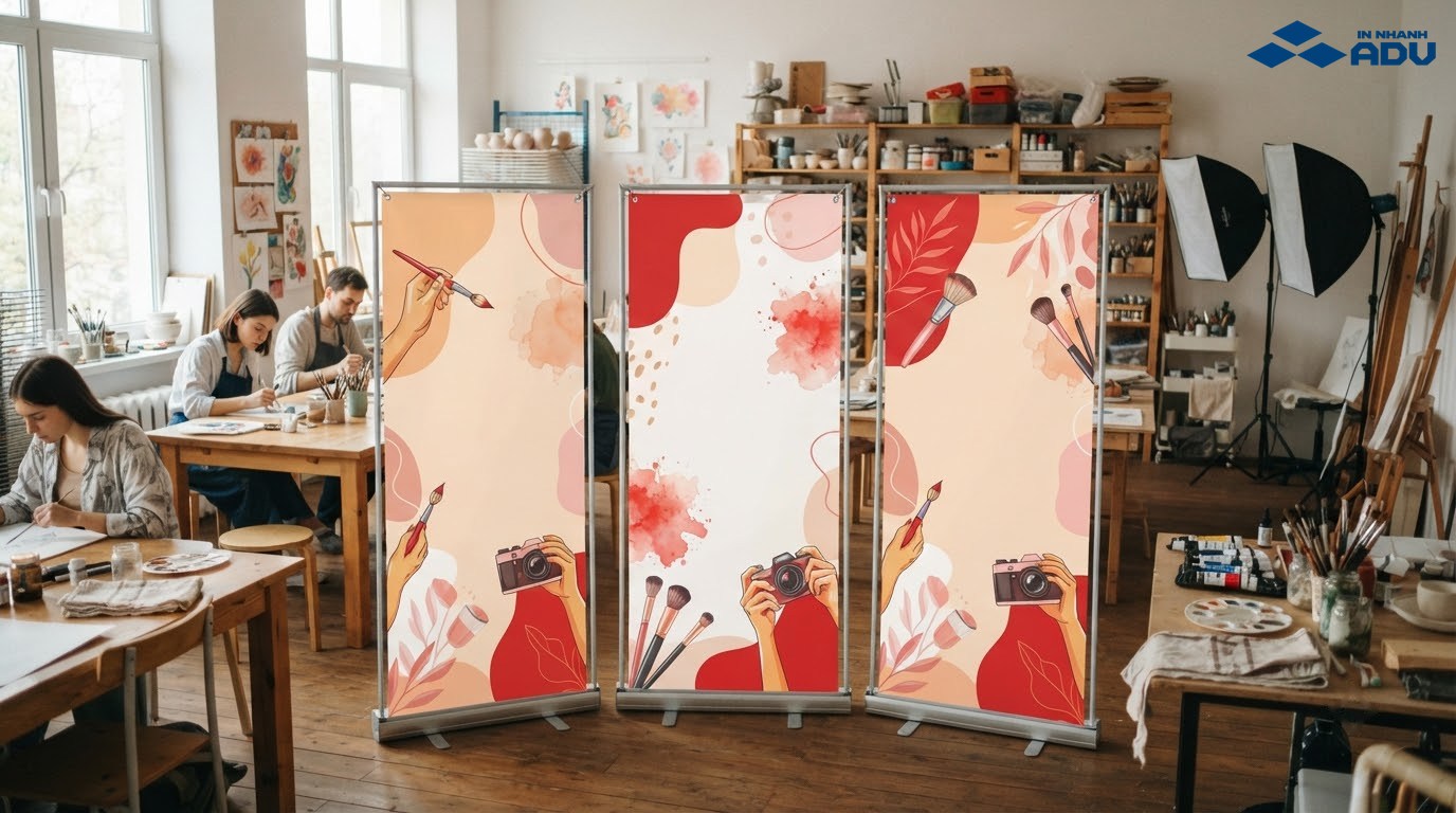 Mẫu standee workshop kỹ năng, nghệ thuật và làm đẹp