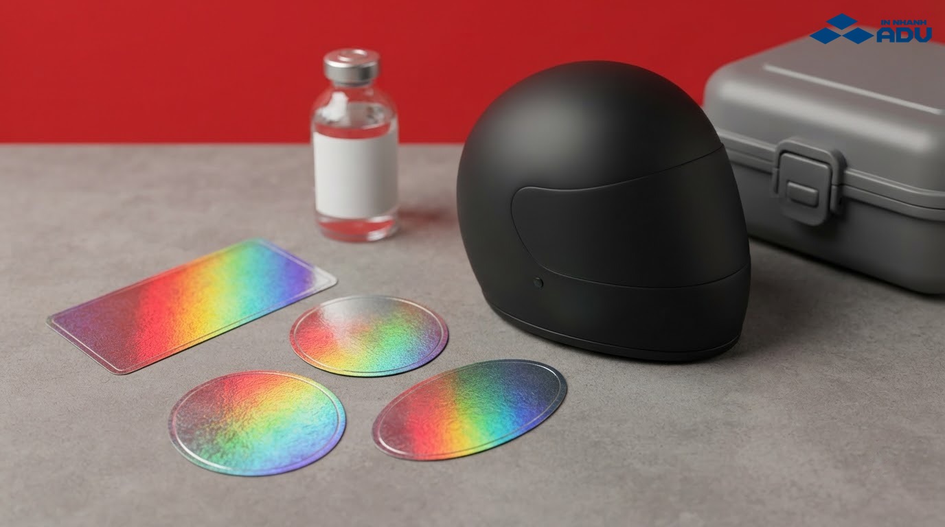 Tem bảo hành hologram bảy màu cho sản phẩm cao cấp