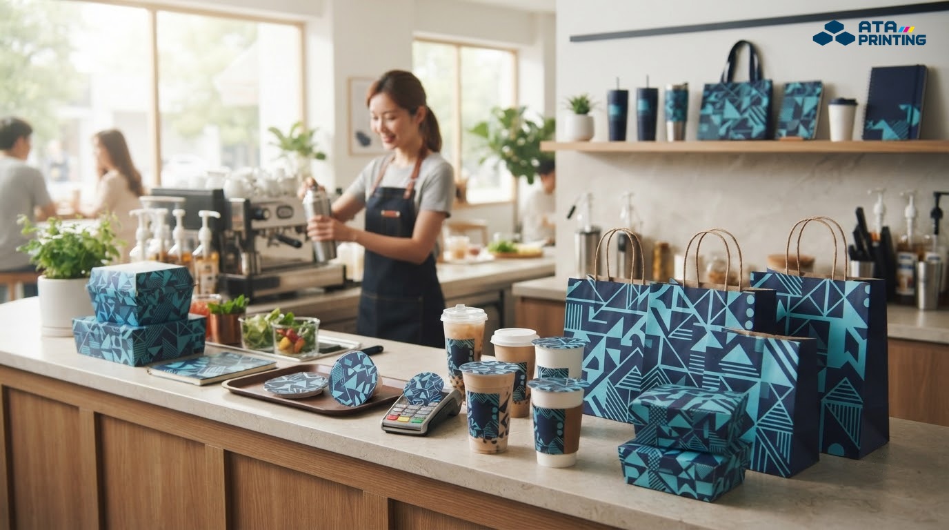 Nhận diện đồng bộ giúp quán trà sữa chuyên nghiệp và dễ ghi nhớ