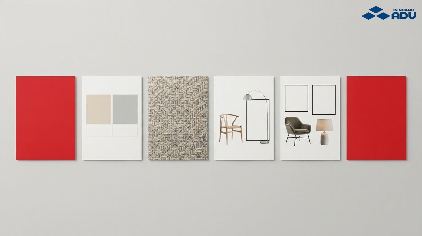 Các phần bìa, mục lục, trang sản phẩm và trang cuối của catalog