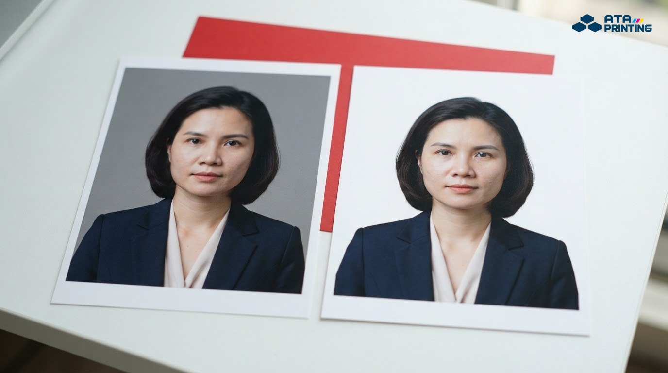 Hai bản ảnh thử cùng chân dung, một có phông xám và một đã tách nền trên nền trắng